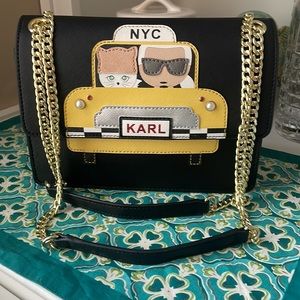 Karl Lagerfeld Paris Maybelle Faux Pearl Embellished Taxi Crossbody Bag